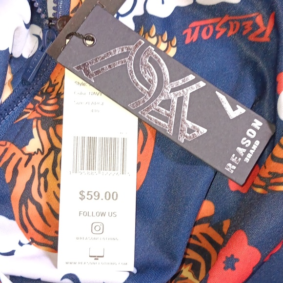 Reason. Light zip up jacket. Sz.XL mens.. navy/red/orange - Picture 7 of 7